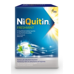 NIQUITIN Freshmint 4 mg liečivé žuvačky 100 kusov