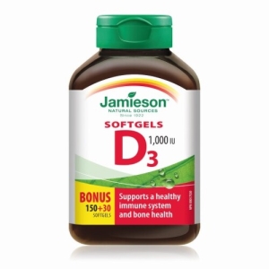 JAMIESON Vitamín D3 1000 IU 150 + 30 kapsúl ZADARMO