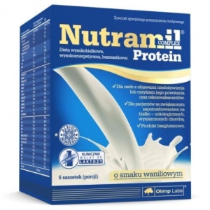 NUTRAMIL Complex protein vanilka bielkovinová výživa vrecúška 6 x 72 g