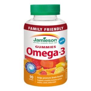JAMIESON Omega-3 gummies želatínové pastilky mix ovocných príchutí 90 ks